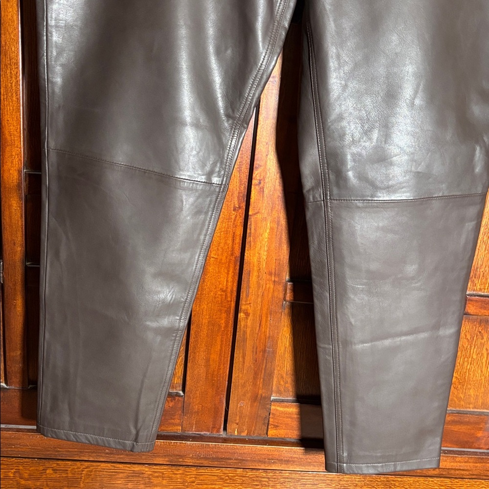 Sundance Women’s Brown Soft Leather Ankle Pants Sz. 32 - NWT - Picture 11 of 14